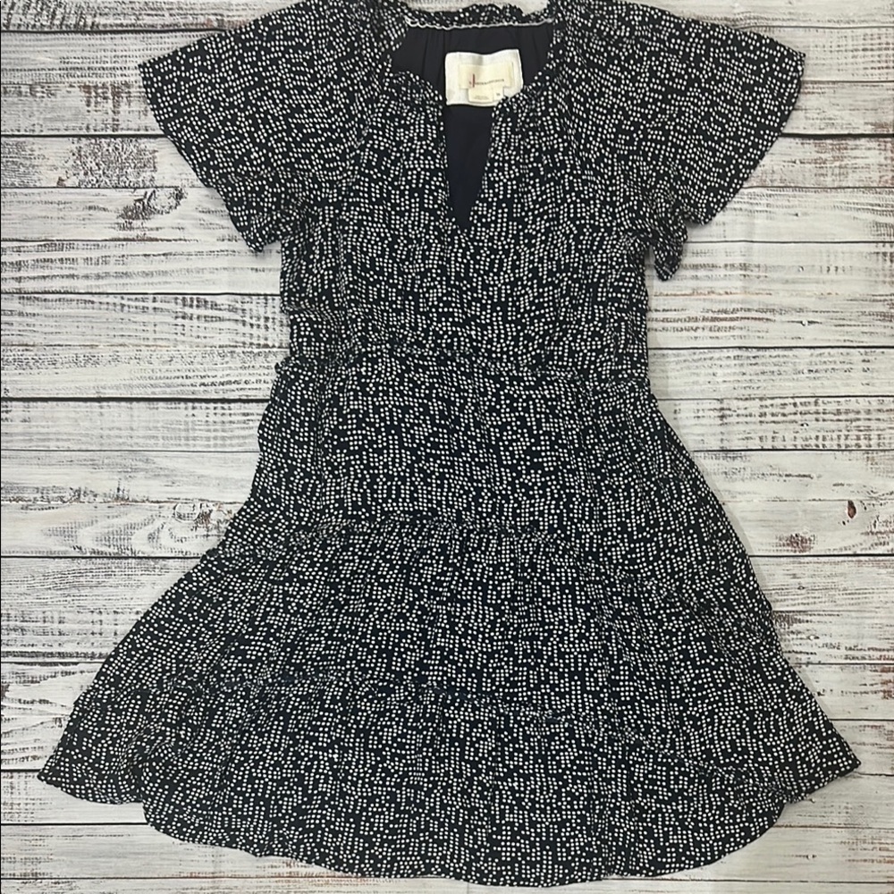 Anthropologie Robin Tiered Short Sleeve
Mini Dress Navy Blue Dots Sz. XS - Picture 2 of 7